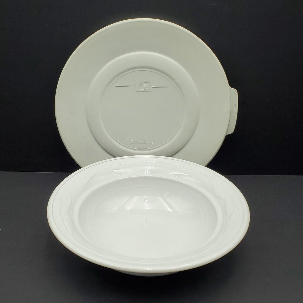 Corningware Casual Elegance White Flora Casserole Dish Corning 1Pt Round Bowl